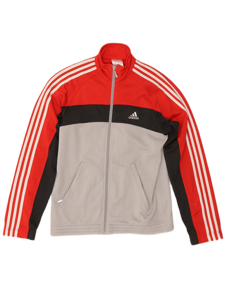 Giacca da tuta da uomo Adidas UK 36/38 Small Poliestere color block rosso
