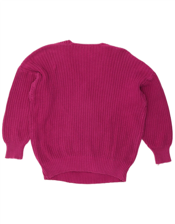 Maglione da donna oversize con scollo a V VINTAGE EU 40 cotone viola medio