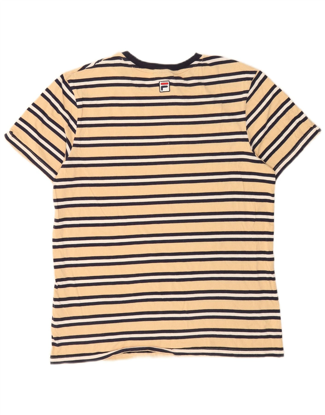 T-shirt grafica da uomo Fila Top in cotone a righe gialle medie