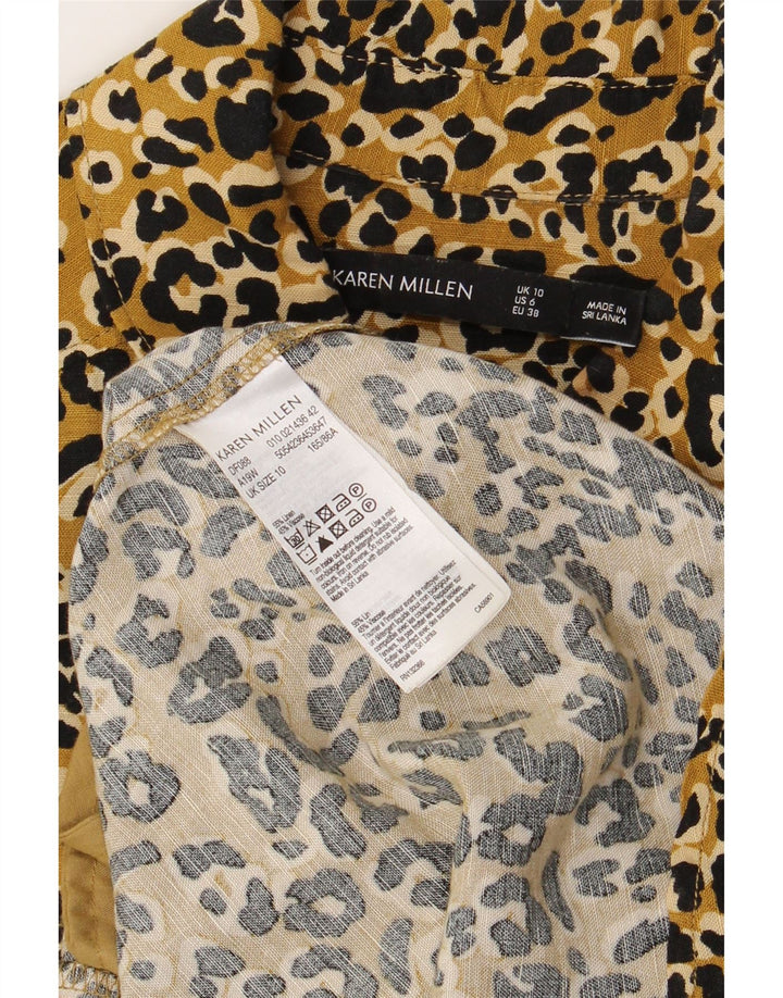 Abito camicia oversize da donna Karen Millen UK 10 Piccolo lino marrone