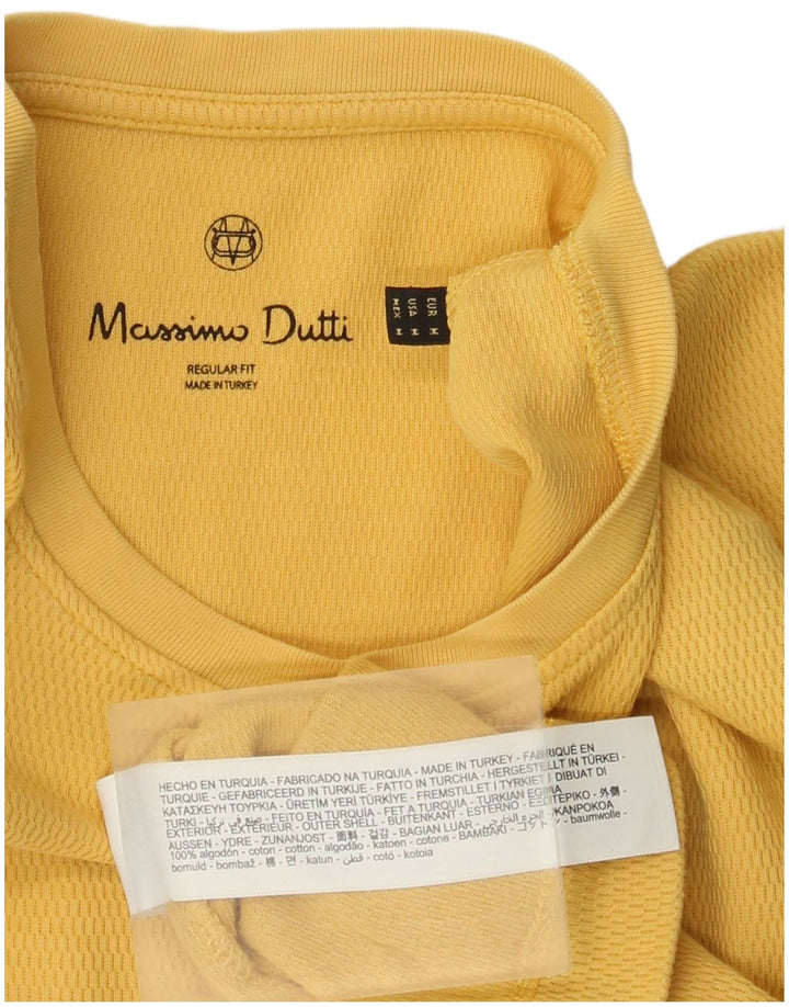 T-shirt da uomo vestibilità regolare Massimo Dutti in cotone giallo medio