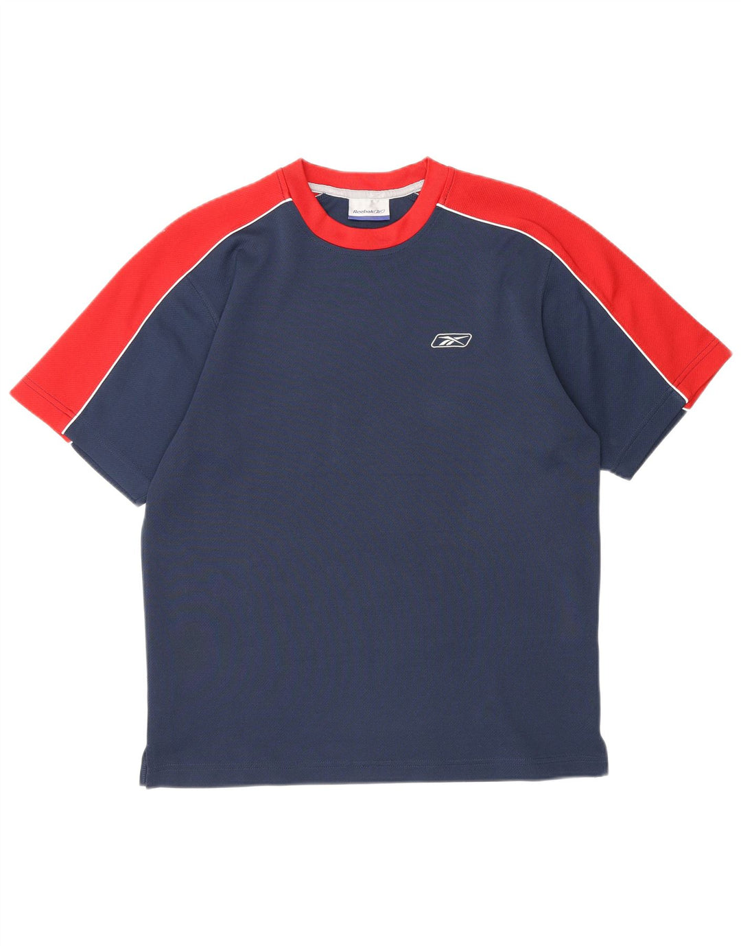 T-shirt Reebok da uomo Top Small blu navy in poliestere color block