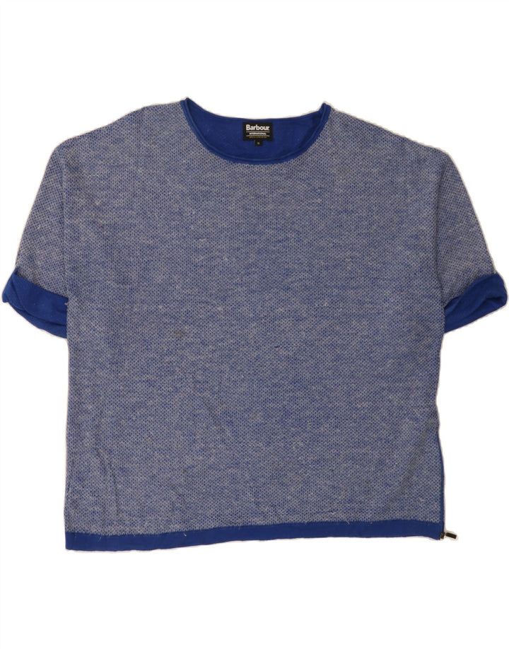 BARBOUR Womens Oversized T-Shirt Top UK 14 Large Blue Polyamide Vintage Barbour and Second-Hand Barbour from Messina Hembry 