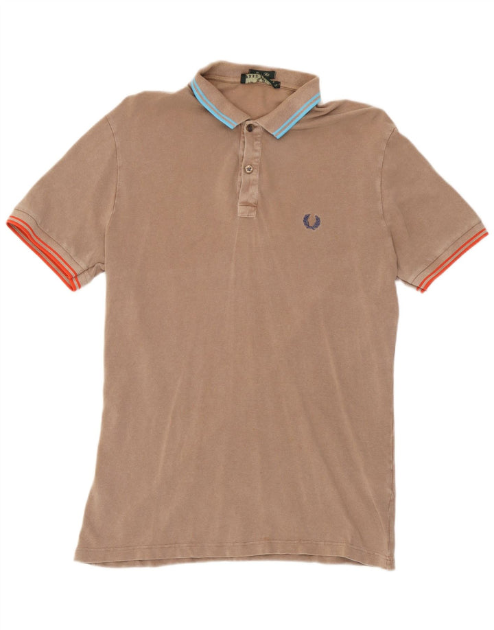 Polo da uomo slim fit Fred Perry in cotone marrone medio