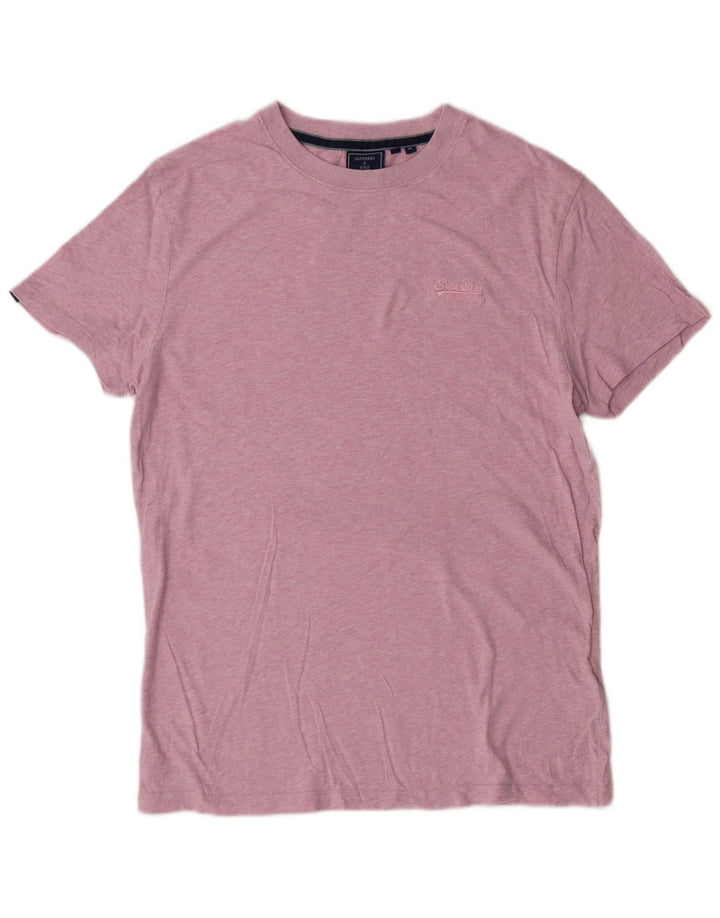 T-shirt da uomo SUPERDRY Top in cotone rosa medio