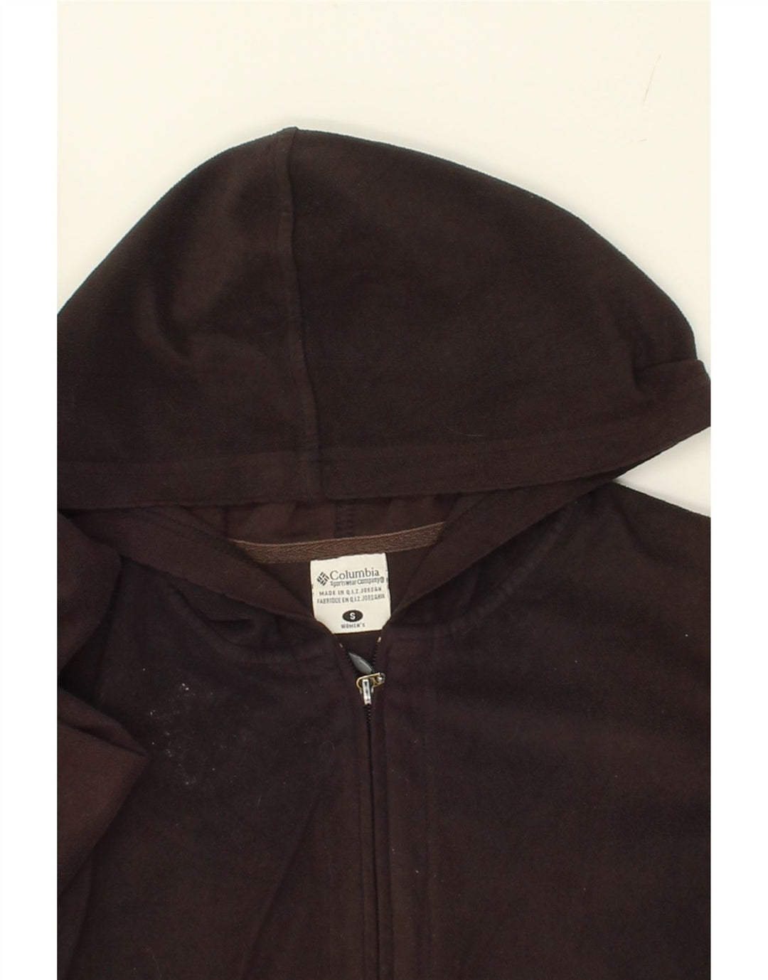 COLUMBIA Womens Hooded Fleece Jacket UK 10 Small Black Polyester Vintage Columbia and Second-Hand Columbia from Messina Hembry 