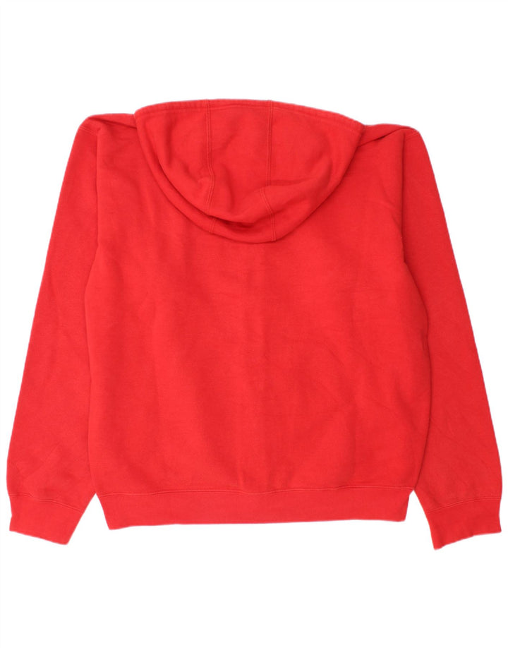 RUSSELL ATHLETIC Maglione con cappuccio e zip grafica da uomo grande in cotone rosso