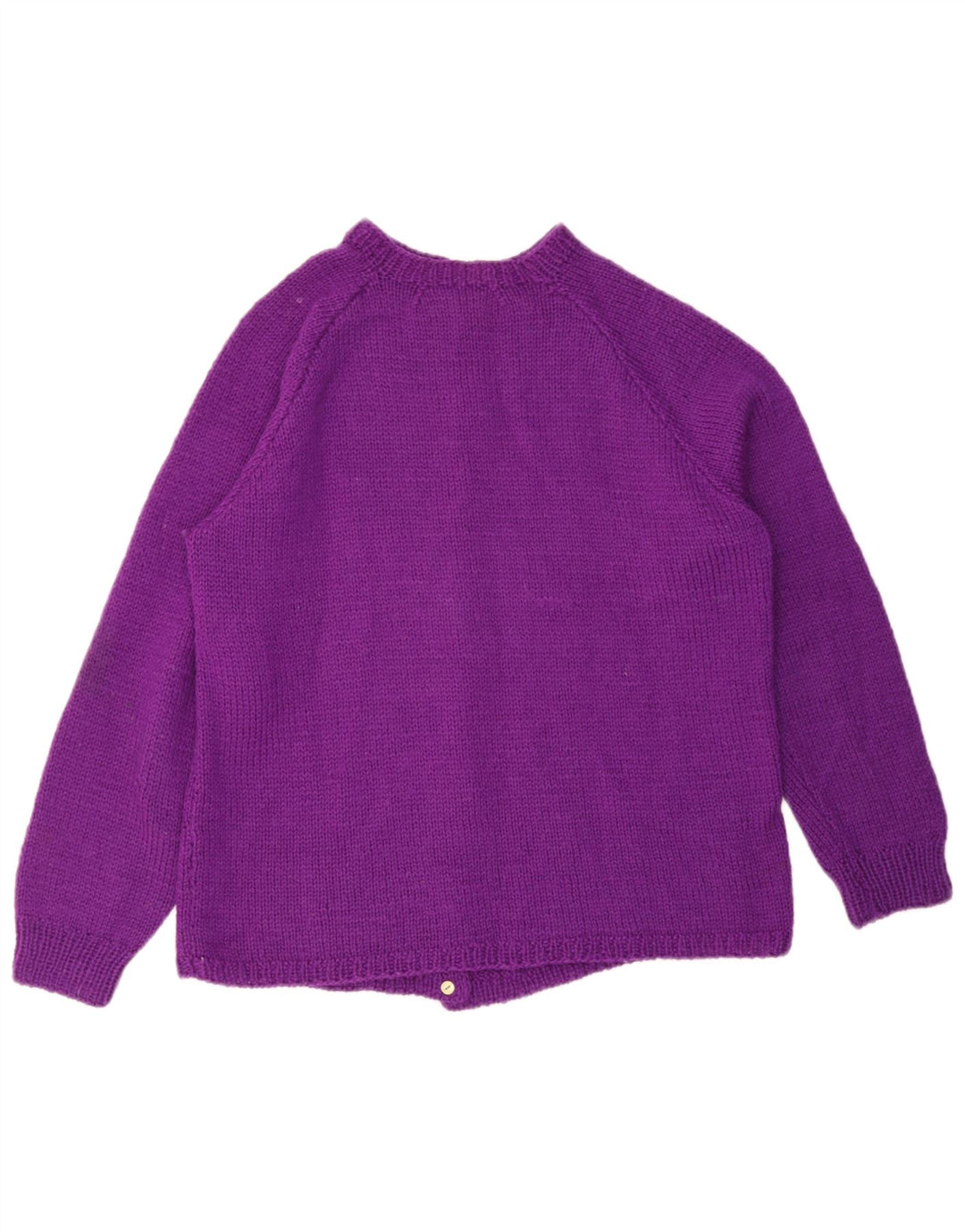 Maglione cardigan da donna vintage UK 14 viola medio