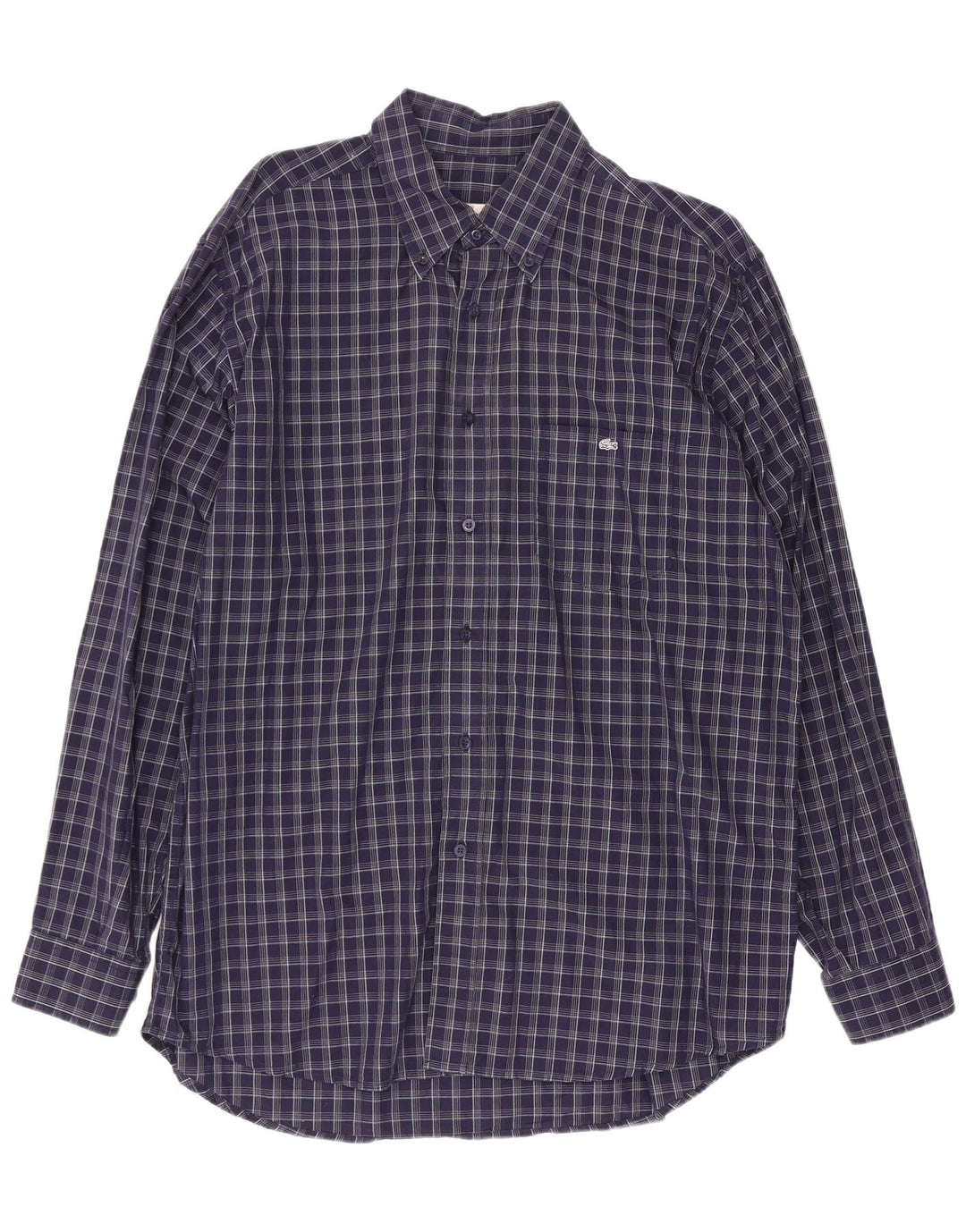 Camicia da uomo Lacoste taglia 42 grande cotone a quadri blu navy