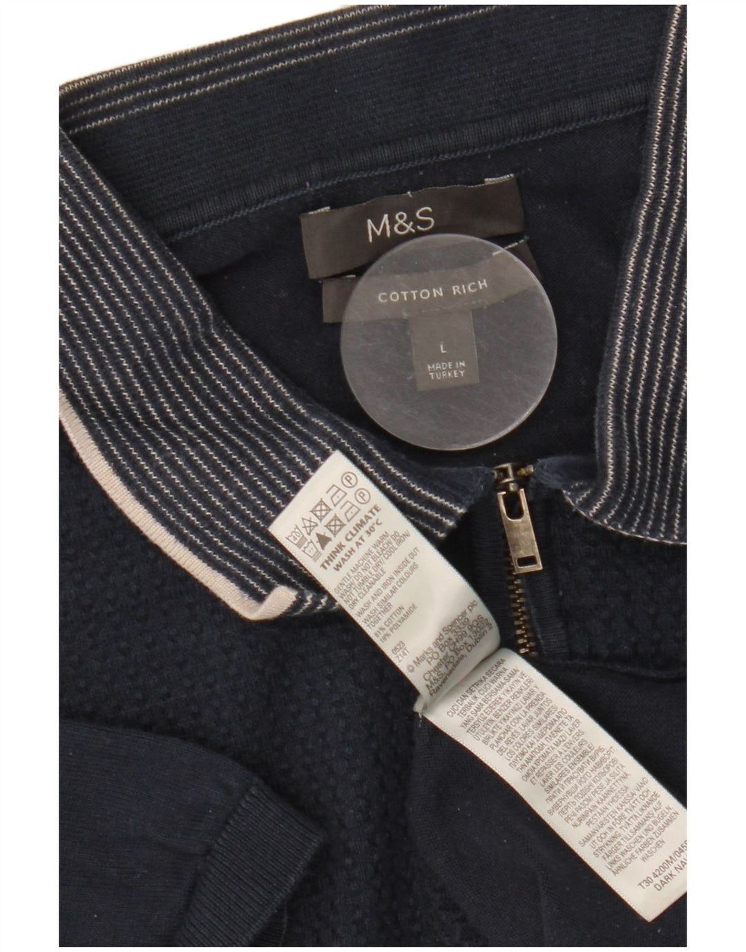 Polo da uomo Marks & Spencer grande in cotone blu navy