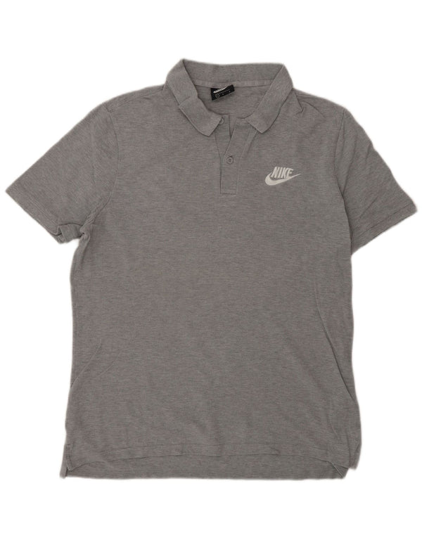 Polo Nike da uomo grande in cotone chiazzato grigio
