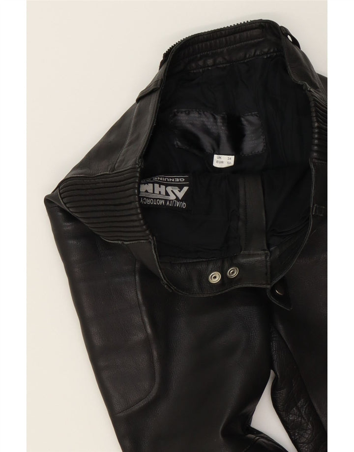 ASHMAN Mens Biker Trousers W34 L30 Black Leather Vintage Ashman and Second-Hand Ashman from Messina Hembry 