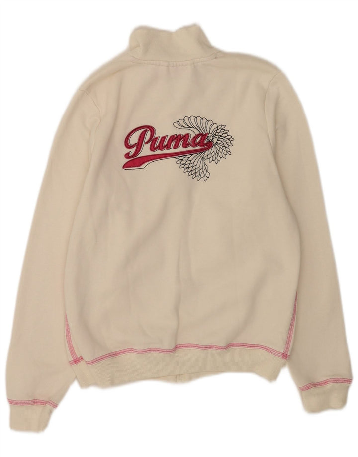 Giacca da ginnastica grafica per ragazze Puma 11-12 anni bianca