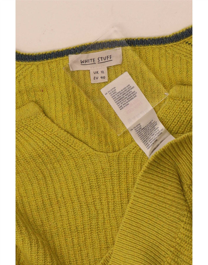 Maglione corto con scollo a V da donna White Stuff UK 12 Giallo medio