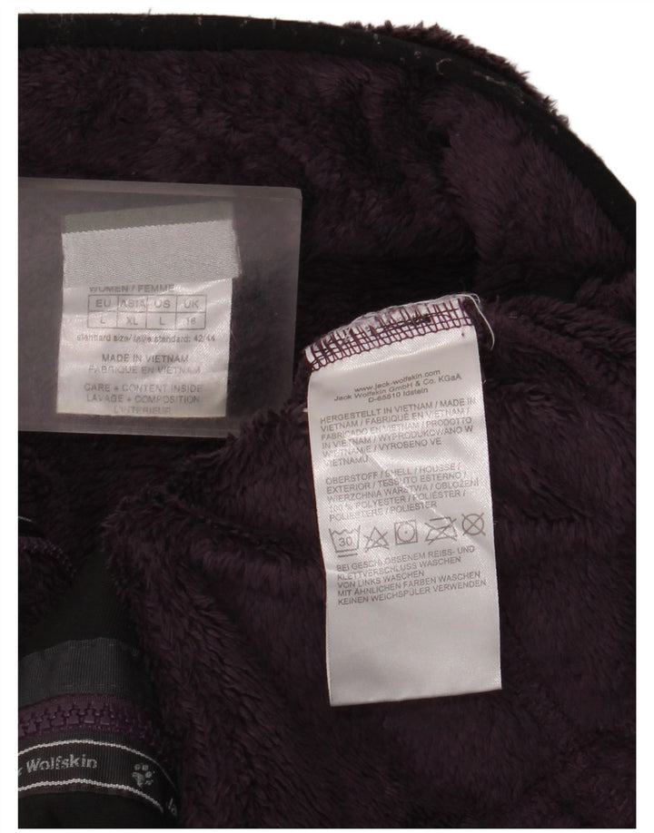 Giacca in pile da donna Jack Wolfskin UK 16 Large Viola Poliestere