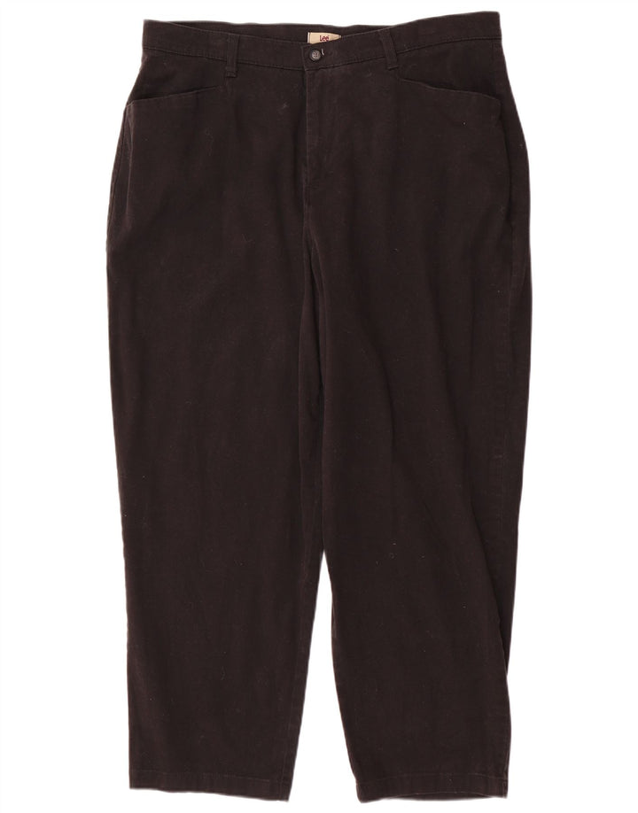 Pantaloni casual corti da donna Lee US 18 2XL W38 L28 Cotone nero