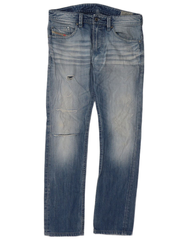 Diesel Uomo Thavar Jeans Skinny Slim Distressed W30 L32 Cotone Blu