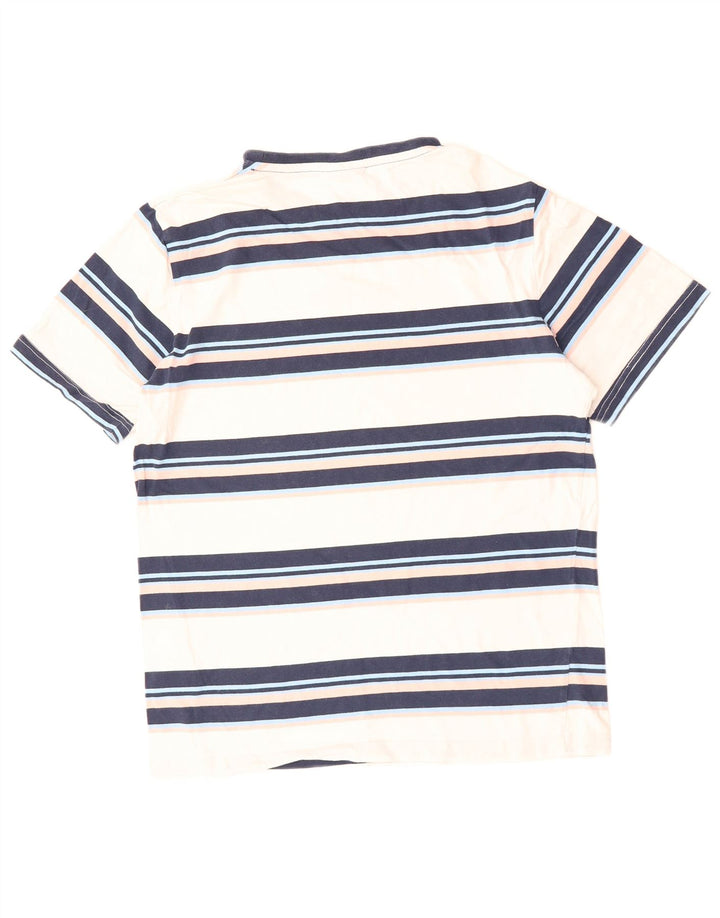 ELLESSE T-shirt grafica da donna Top UK 16 Cotone a righe grandi bianche