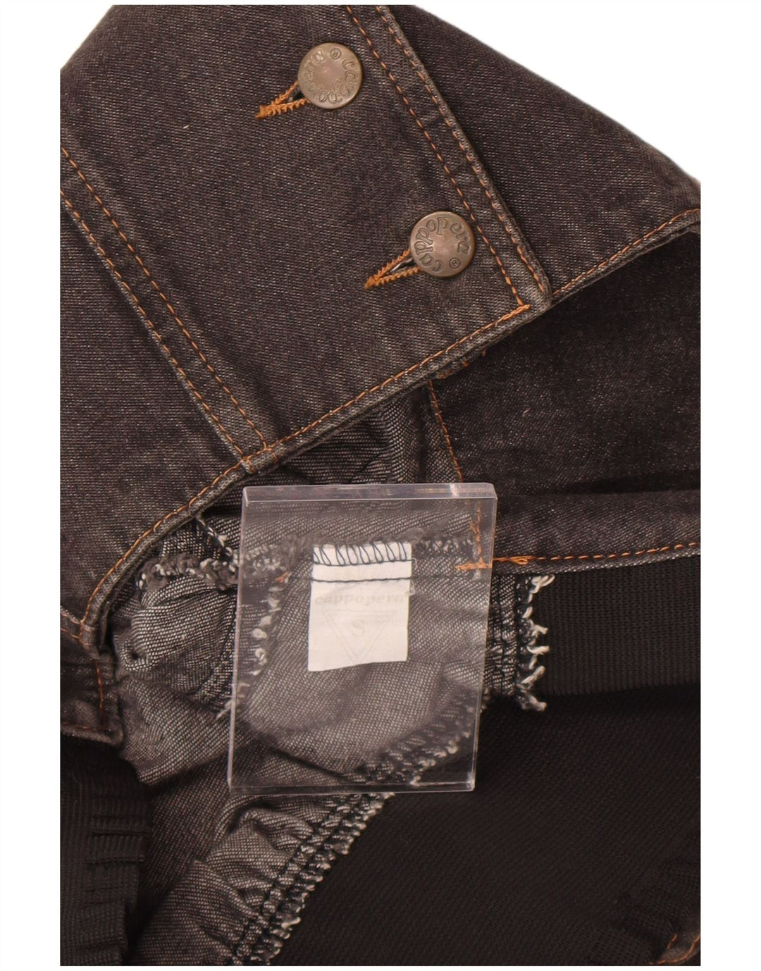 Giacca in denim corto da donna Cappopera UK 10 piccolo cotone floreale grigio