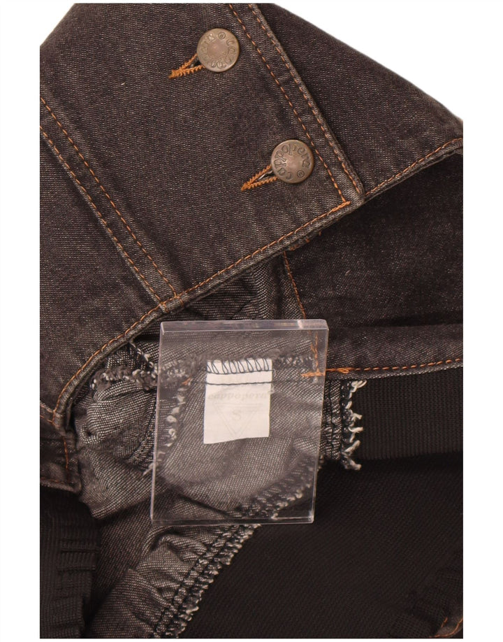 Giacca in denim corto da donna Cappopera UK 10 piccolo cotone floreale grigio