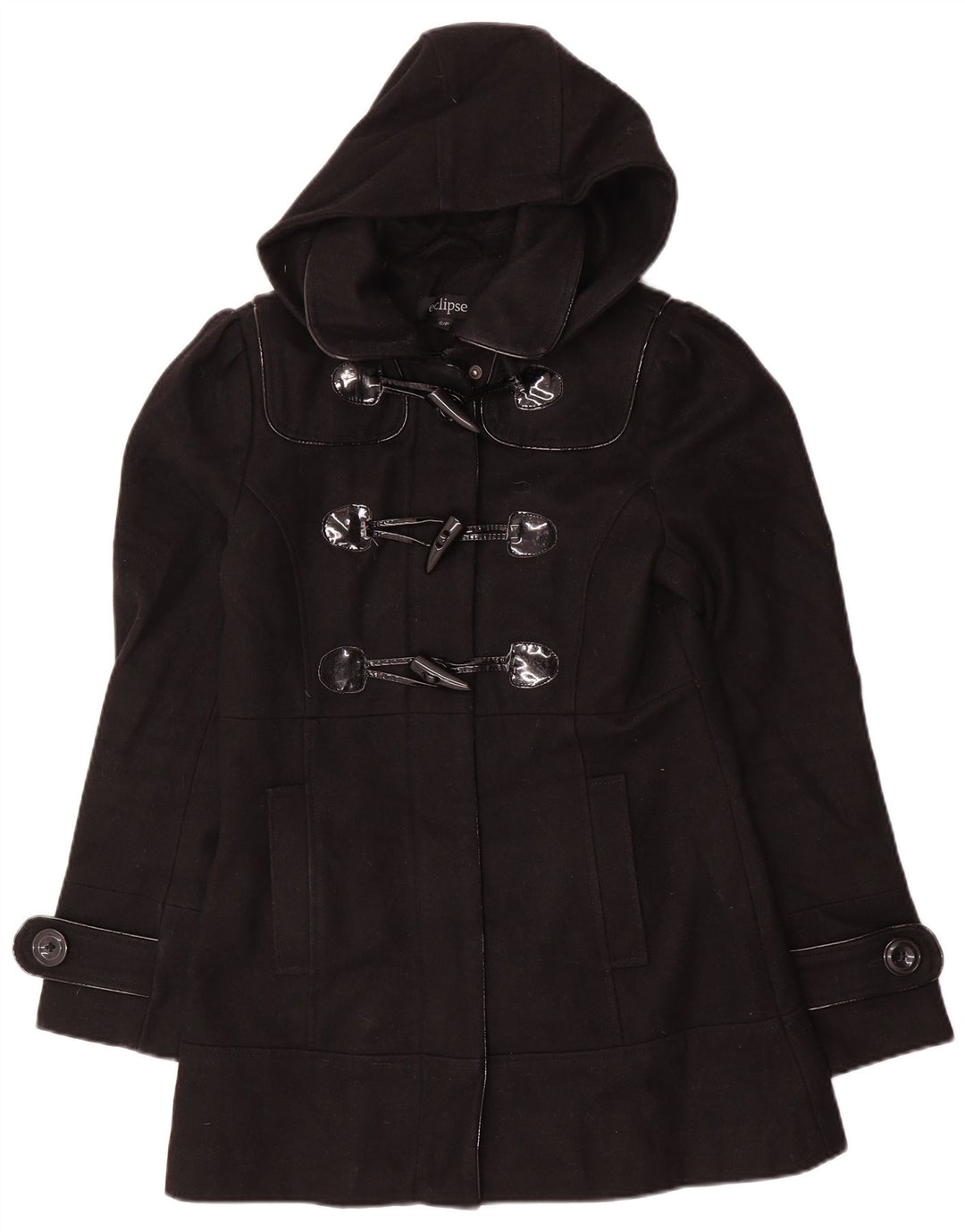 Montgomery con cappuccio da donna Eclipse UK 10 piccolo in lana nera