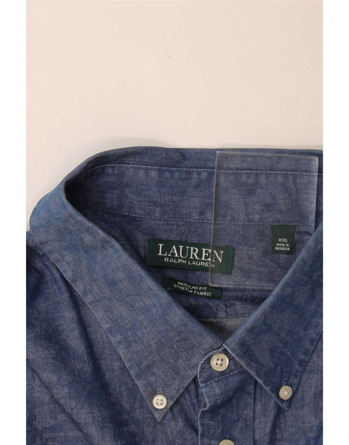 Camicia Ralph Lauren da uomo vestibilità regolare 2XL elastan floreale blu navy