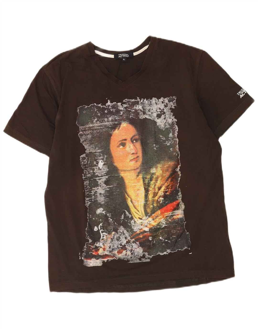 T-shirt grafica da uomo Trussardi Top XL Marrone