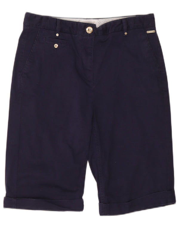 Pantaloncini chino da donna Marks & Spencer UK 10 piccoli W30 cotone blu navy