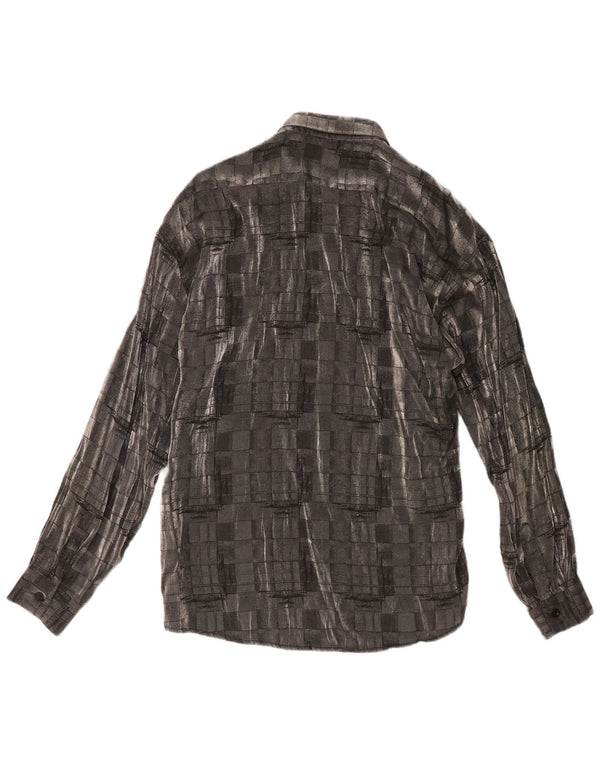 Camicia Uomo Tipo' S Large in viscosa geometrica grigia