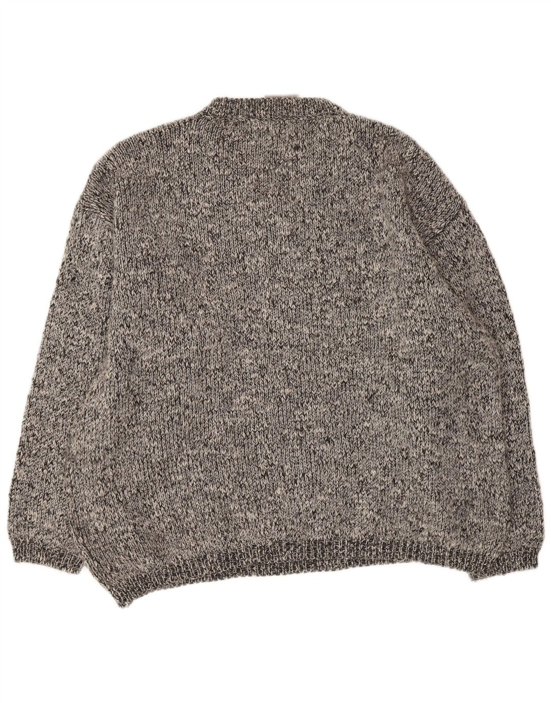 Maglione da uomo con scollo a V Consenso XL in lana screziata grigia