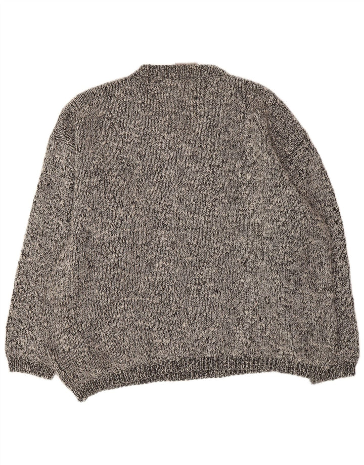 Maglione da uomo con scollo a V Consenso XL in lana screziata grigia