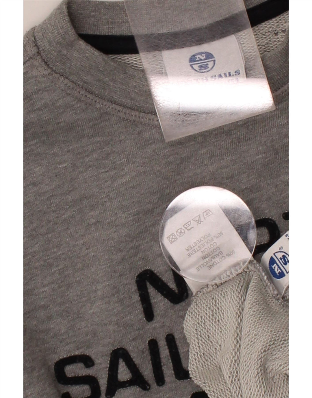 NORTH SAILS Boys Graphic Sweatshirt Jumper 13-14 Years Grey Cotton Vintage North Sails and Second-Hand North Sails from Messina Hembry 