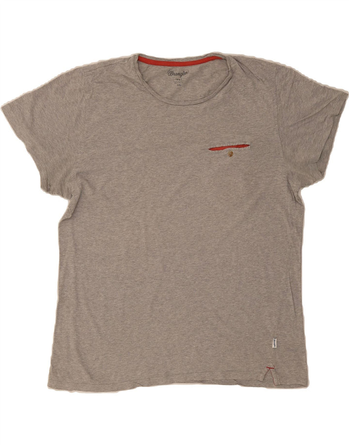 WRANGLER Mens Regular Fit T-Shirt Top 2XL Grey Cotton Vintage Wrangler and Second-Hand Wrangler from Messina Hembry 