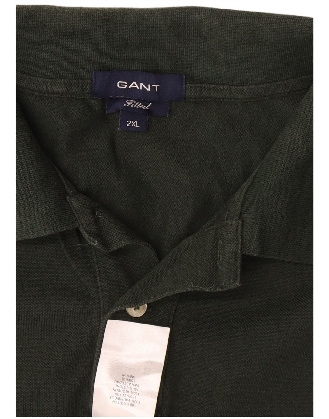 Polo aderente da uomo Gant 2XL in cotone verde