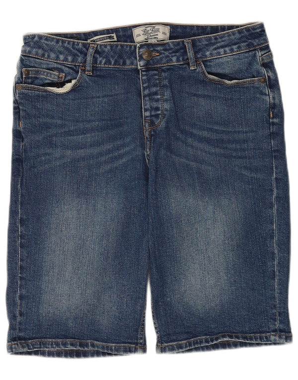 Pantaloncini bermuda in denim da donna Fat Face UK 12 medio W30 cotone blu
