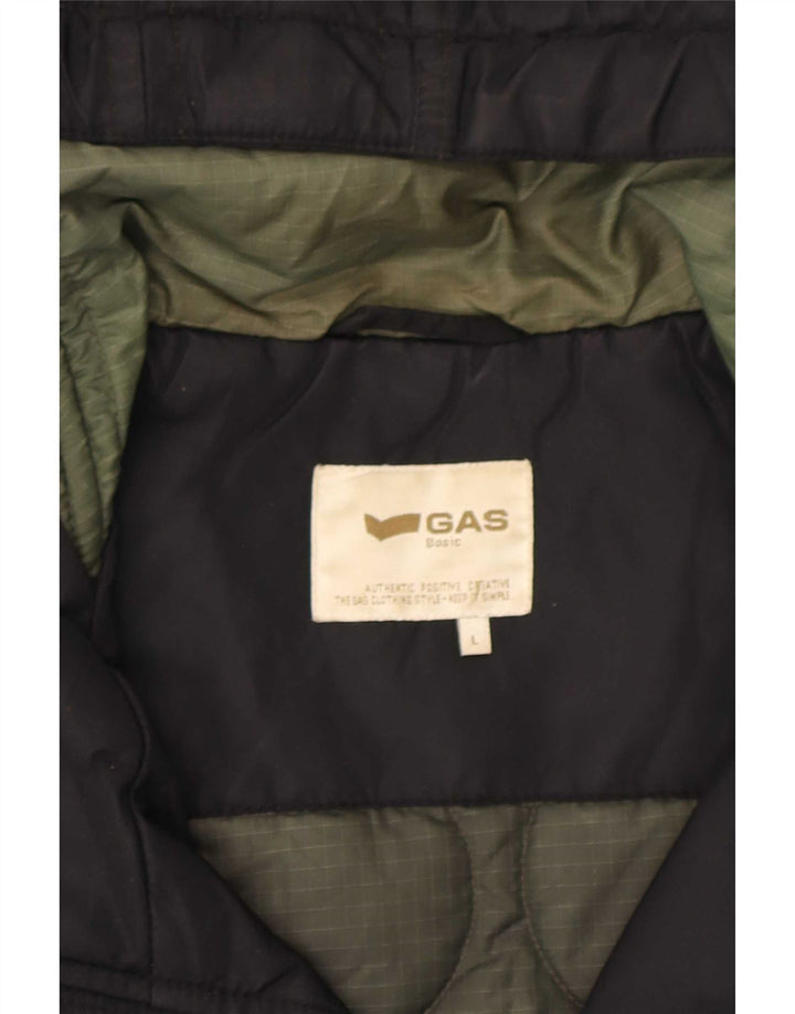 Giacca imbottita con cappuccio da uomo Gas UK 40 Large nera in poliammide