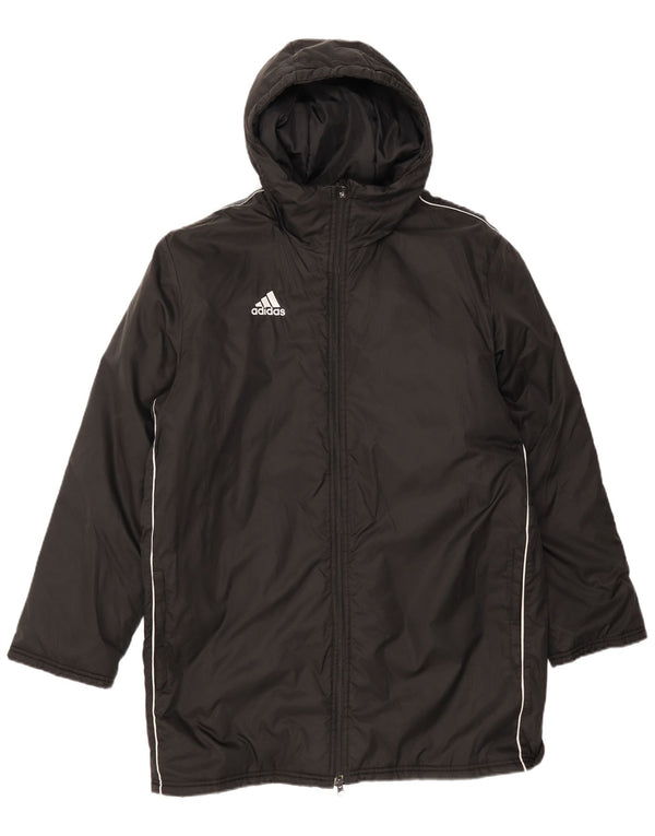 Cappotto imbottito con cappuccio da uomo Adidas UK 38 nylon nero medio