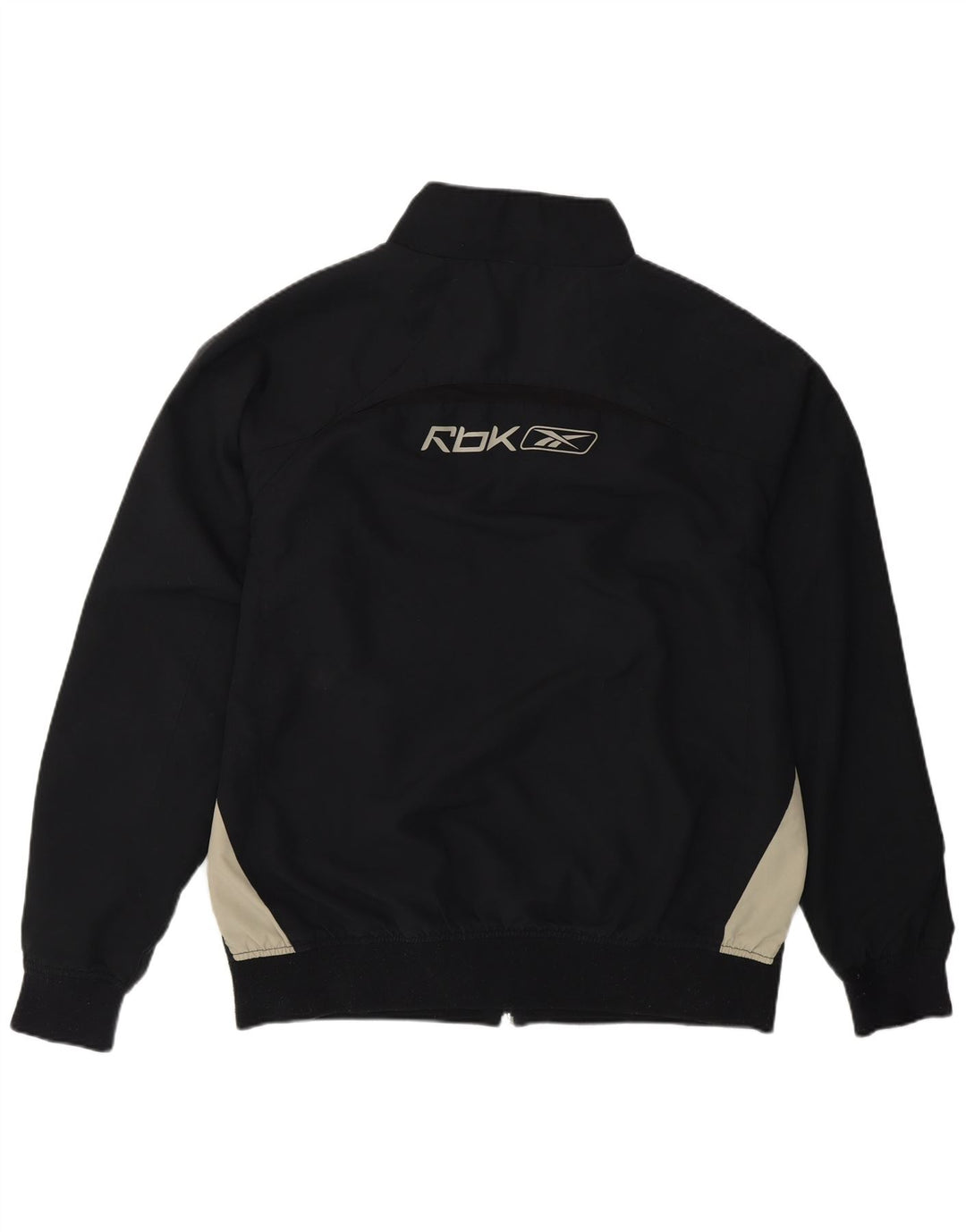 Giacca da ginnastica Reebok da uomo con grafica, grande, in poliestere color block nero