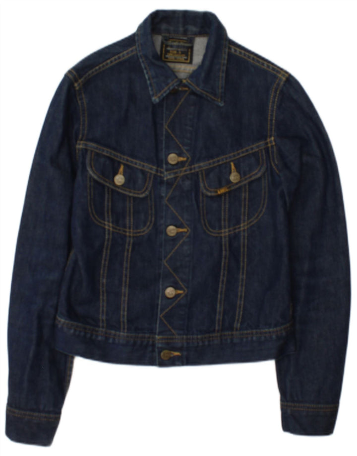 Giacca in denim da donna Lee UK 10 piccola in cotone blu navy