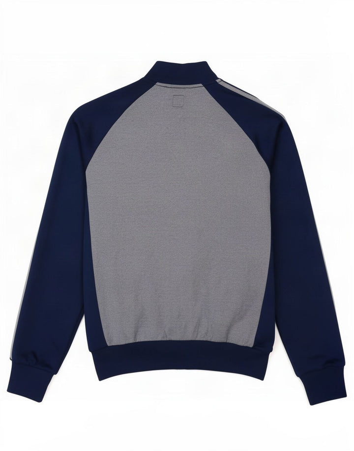 Giacca da ginnastica da uomo Adidas, giacca media, in cotone color block blu navy