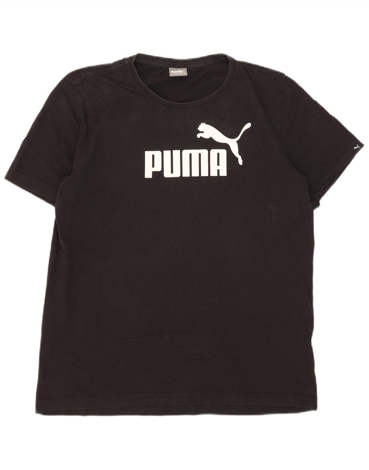 T-shirt grafica da uomo Puma Top grande in cotone nero