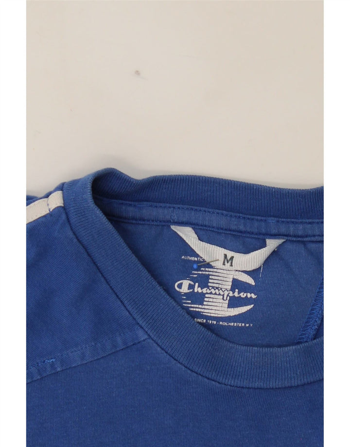 CHAMPION Mens Graphic T-Shirt Top Medium Blue Cotton Vintage Champion and Second-Hand Champion from Messina Hembry 
