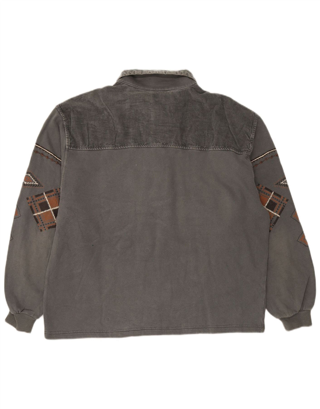 Felpa Chewan da uomo con collo alto, maglione XL grigio geometrico