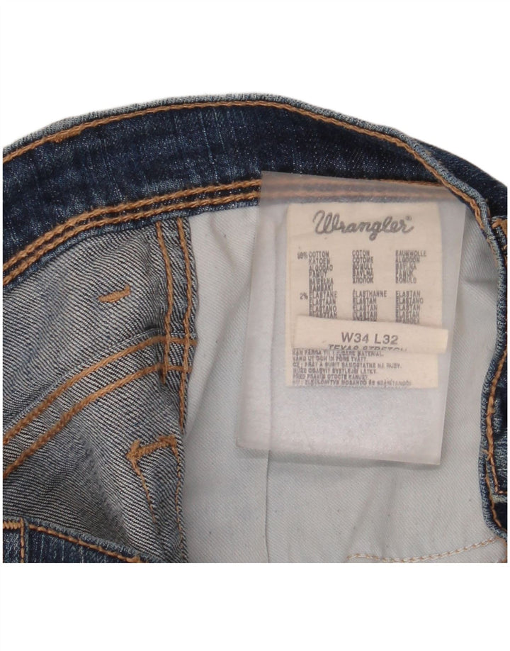 Jeans dritti da uomo Wrangler W34 L32 cotone blu