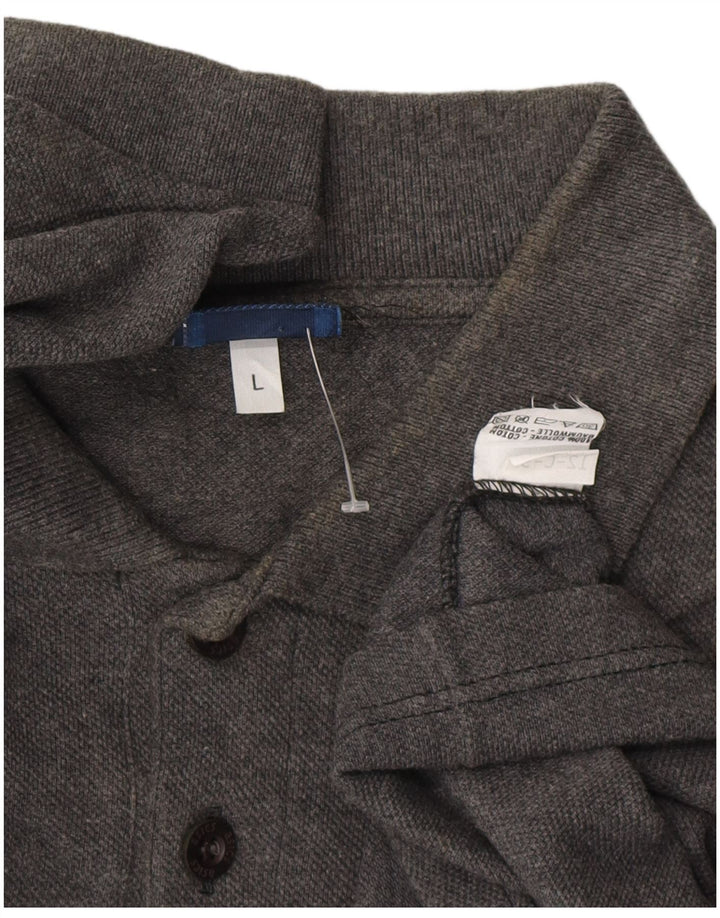 Polo ASICS da uomo grande in cotone grigio