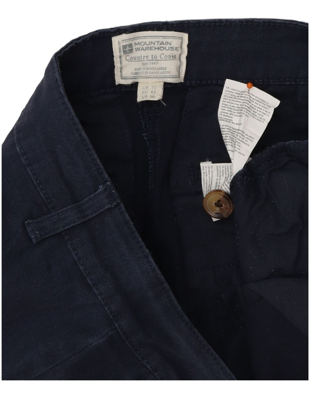 MOUNTAIN WAREHOUSE Pantaloncini chino da donna UK 14 Large W32 Cotone blu navy