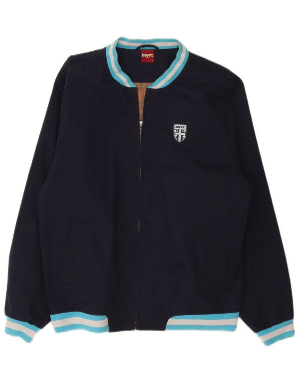 Giubbotto bomber da uomo Merc UK 42 XL Cotone color block blu navy