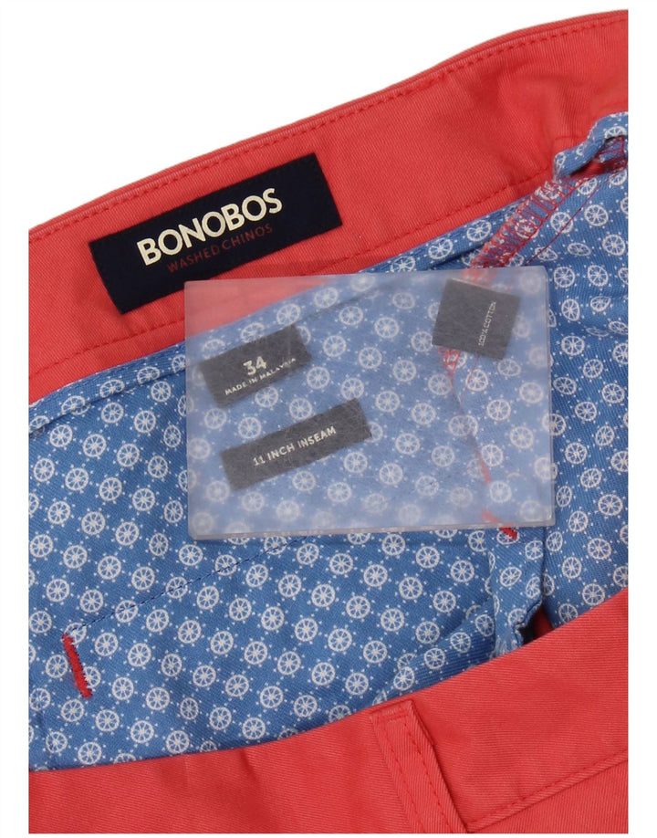 Pantaloncini chino da uomo BONOBOS W34 Large in cotone rosa