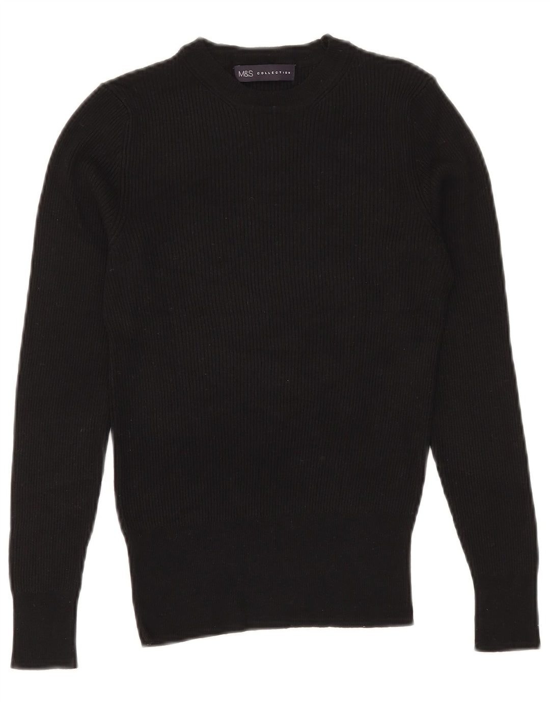Maglione maglione girocollo da donna Marks & Spencer UK 10 piccolo nero