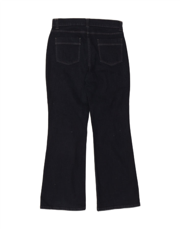 Jeans bootcut corti da donna Marks & Spencer UK 10 piccoli W27 L28 blu navy